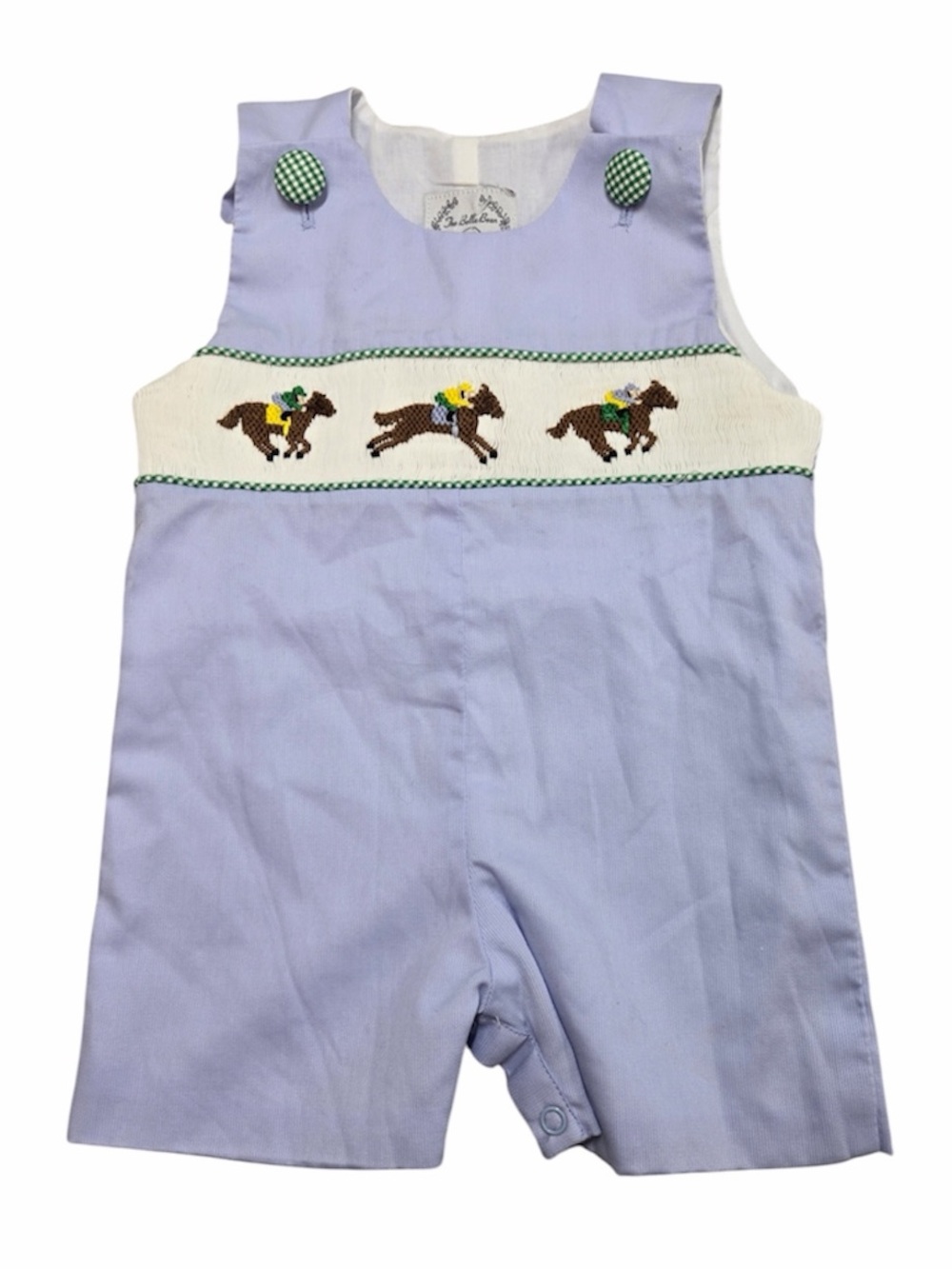 NWT THE BELLA BEAN Gingham Horse One Piece Outfit 6 Months 9009 - Picture 1 of 8